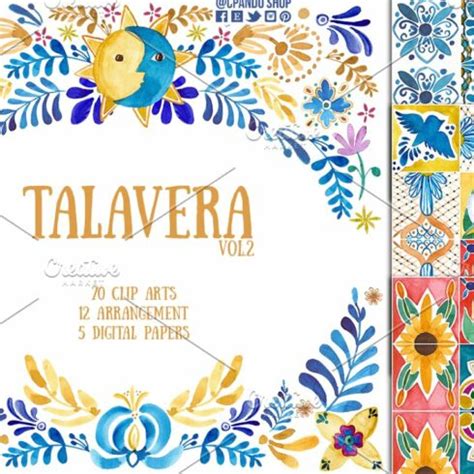 Talavera Mexican Fiesta Clipart MasterBundles