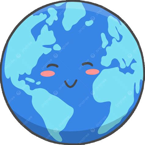 파란색 귀여운 지구 손으로 그린 만화 행성 그림 일러스트 지구 귀여운 지구 푸른 지구 Png 일러스트 및 Psd 이미지