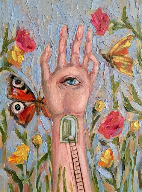 Eye Painting Whimsical Art Surreal Painting Butterfly And Etsy