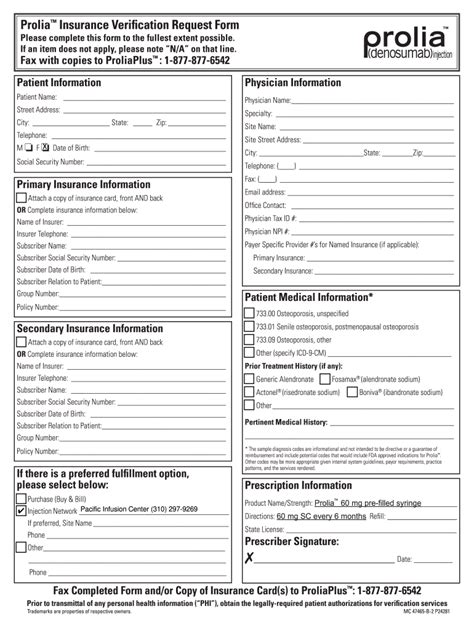 Prolia Insurance Verification Form Fill Out And Sign Online Dochub