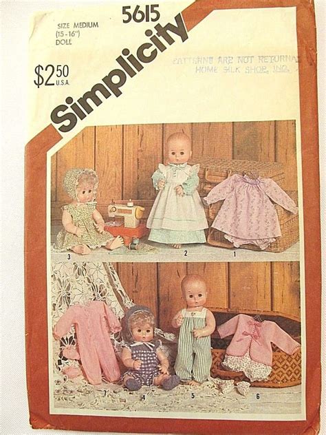 Simplicity 5615 Vintage Baby Doll Clothes Wardrobe15 161982uncut
