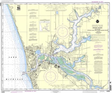 Noaa Nautical Chart 14933 Grand Haven Including Spring Lake And Lowe