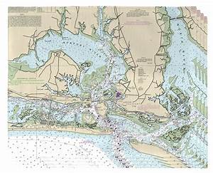 Morehead City Beaufort Nc Nautical Chart Placemat Set Of 4 Etsy