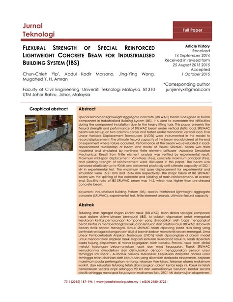 Introduction an industrialized building system (ibs) is regarded as an effective residential building system that provides several benefits, including high quality,zlow cost, short time, good flexibility, reduced waste, and strong environmental performance. (PDF) Flexural strength of special reinforced lightweight ...