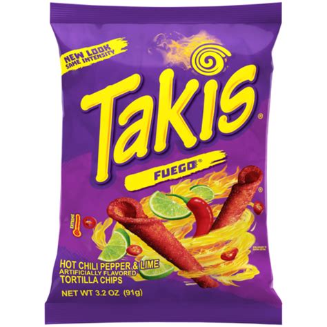 Takis Fuego Rolled Tortilla Chips Hot Chili Pepper And Lime 32oz Bag
