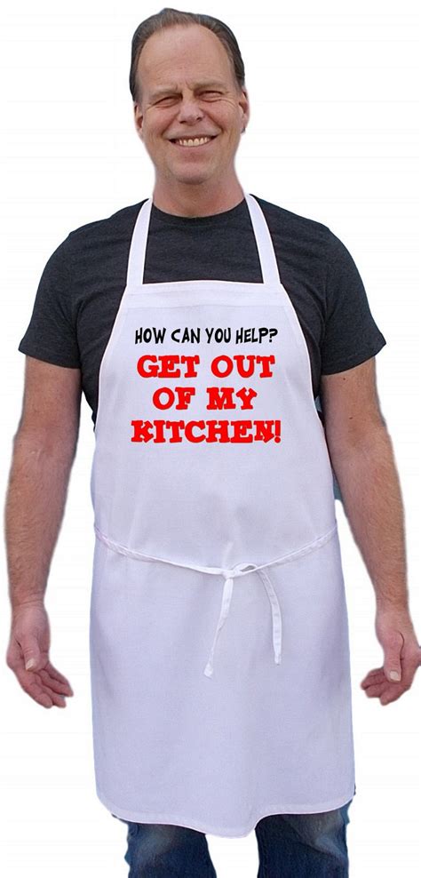 Funny Cooking Apron Get Out Of My Kitchen Chef Aprons With Cute Sayings