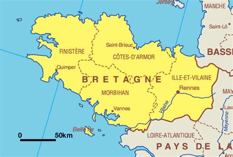 Bretagne Carte Geographique