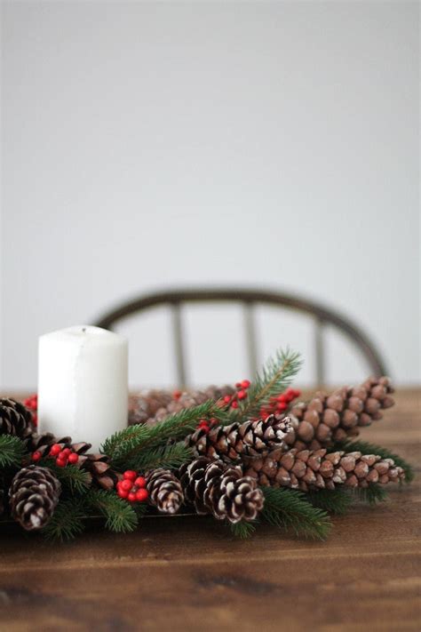 5 Minute Diy Christmas Berry And Pinecone Centerpiece Julie Blanner
