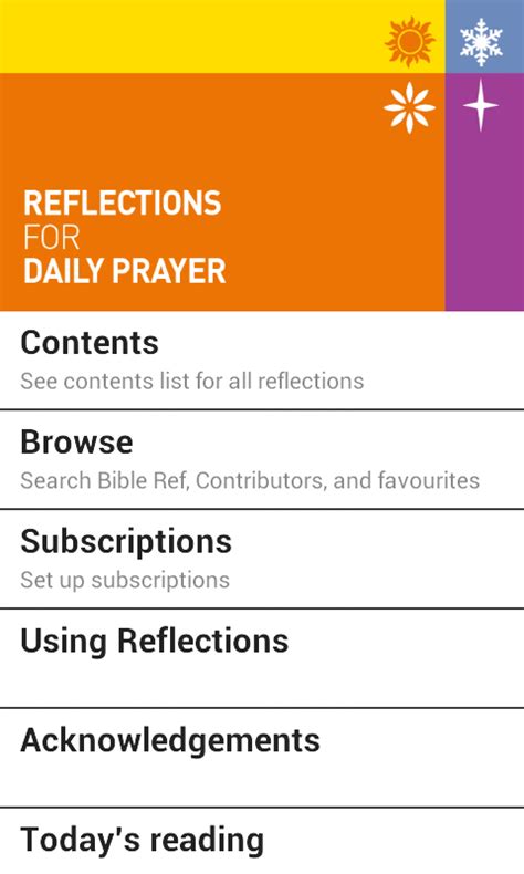 Join the church of england in prayer with daily services for morning, evening and night prayer. Now on Android! Reflections for Daily Prayer. Daily Bible ...