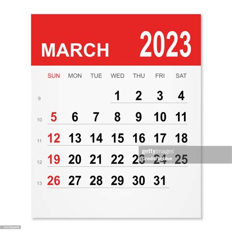 March 2023 Calendar High Res Vector Graphic Getty Images