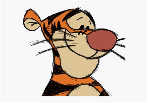 Tigger Drawing Simple This Tutorial Explains How To Draw A Tiger S Face