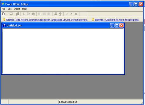Front Html Editor Main Window The Front Html Editor Is