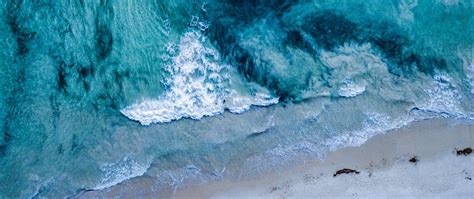 Download Wallpaper 2560x1080 Ocean Surf Aerial View Sea Waves
