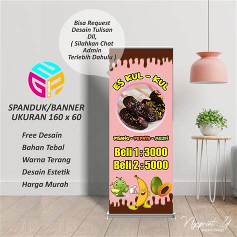 Spandukbanner Berdiri Es Kul Kul Ukuran 160 X 60 Lazada Indonesia