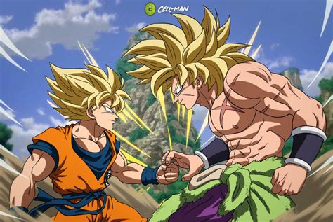 Goku and vegeta encounter broly, a saiyan warrior. Goku Vs. Broly: SSJ by CELL-MAN | Personajes de dragon ...