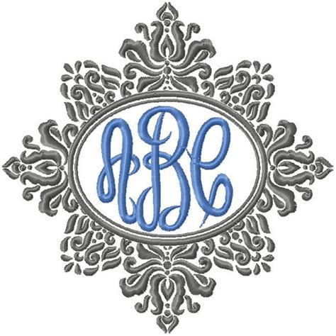 Oval Monogram Frame Machine Embroidery Design Comes In 45678 I