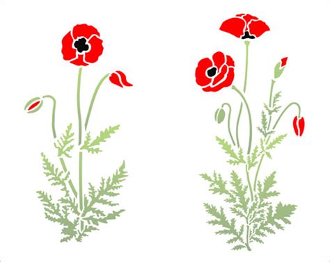 Poppy Flower Stencil Patterns 12 Free Pdf Printables Printablee
