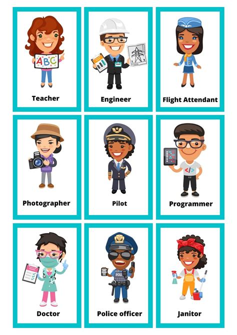 45 Printable Jobs Flashcardsprofessions Jobs Montessori Etsy