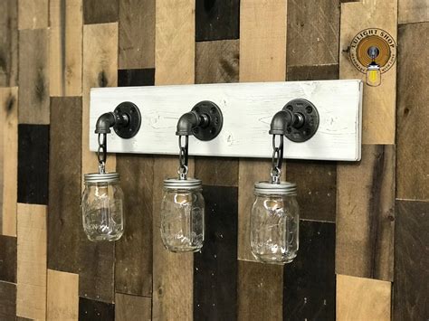 Whitewash Vanity Light Fixture Lights For Bathroom Farmhouse Etsy