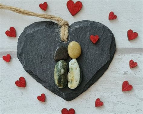 Romantic valentines gift for him pebble art mini tiny | Etsy in 2021 ...