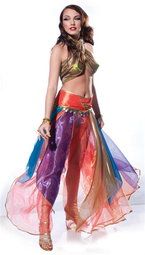 Deluxe Burlesque Costume Dance Of The Seven Veil Coins Womens Belly Dancer Gypsy Ebay