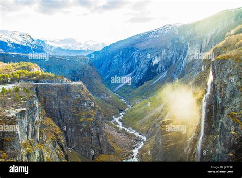 Voringsfossen Waterfall Hordaland Norway Stock Photo Alamy