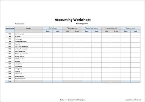 Small Business Accounting Spreadsheet Template Free