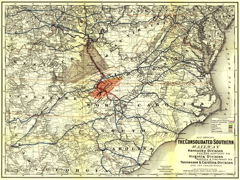 Historic Railroad Map Of The Southern United States 1883 Gw And Cb