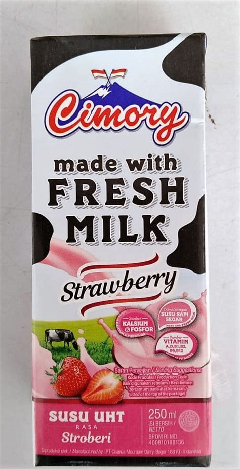 Frozzie Frozen Food Cimory UHT Milk Strawberry 250 Ml