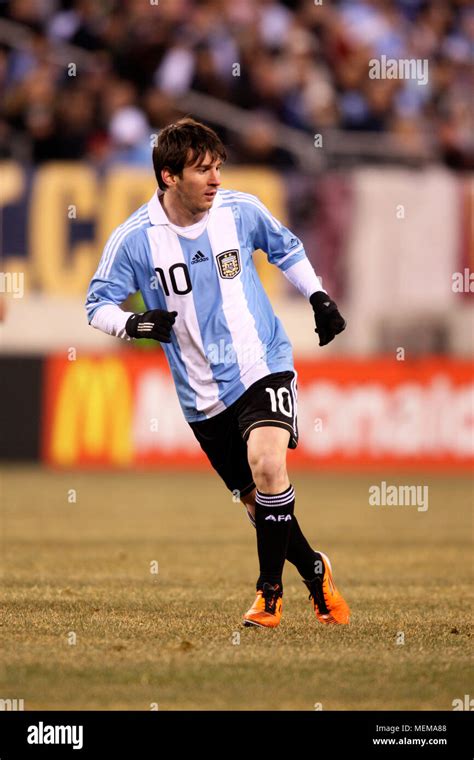 Argentinas Lionel Messi In Action During Friendly Match Between The