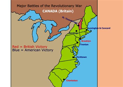 Major Battles Of The Revolutionary War Map Teaching History