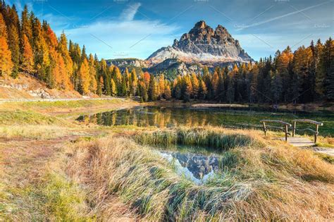 Antorno Lake In Dolomites Italy High Quality Nature Stock Photos