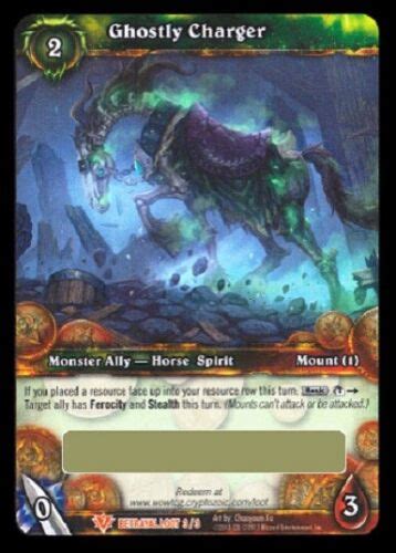 WoW TCG Loot Mount GHOSTLY CHARGER Geisterpferd Sofort verfügbar