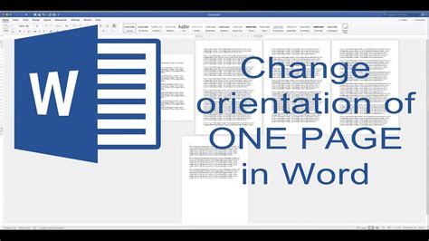 How To Change Orientation Of One Page In Word 2010 Gawerstone