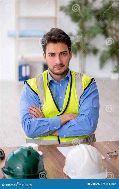 Young Male Architect Working In The Office Stock Photo Image Of