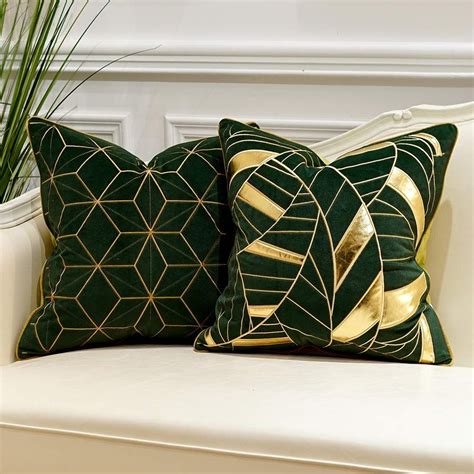 Maybe you would like to learn more about one of these? Luxury Emerald Green Velvet And Gold Throw Pillow Cover in ...