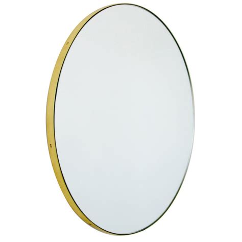 Modern Silver Colour Tinted Orbis Circular Shaped Mirrorbrass Frame