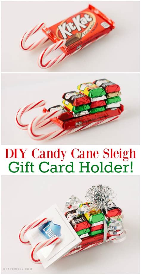 As these card holders also get from the market, but we you can also gift diy christmas gift card holders for your love ones. DIY Candy Cane Sleigh Gift Card Holder