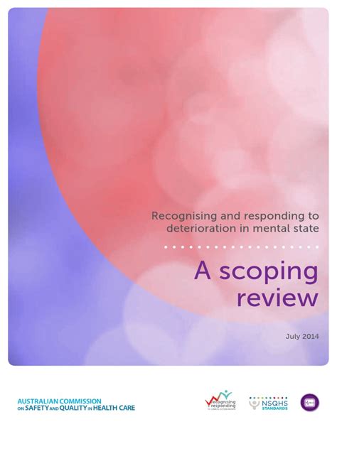 Recognising And Responding To Deterioration In Mental State A Scoping