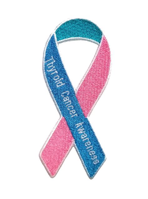 Awareness Ribbon Thyroid Cancer Embroidered Sewiron On Patch 375 X 1
