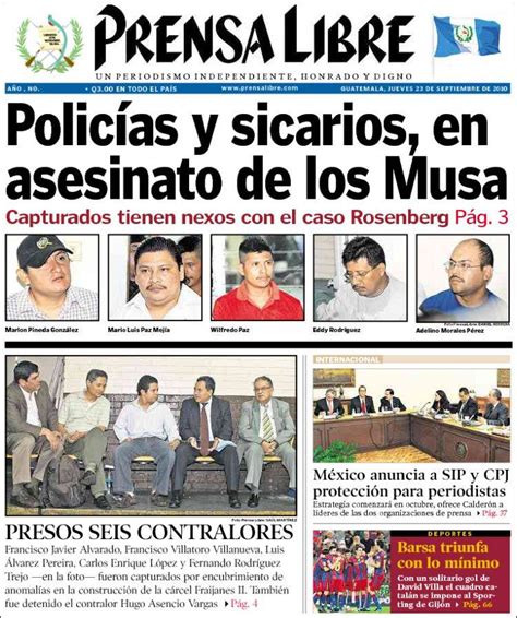 Newspaper Prensa Libre Guatemala Newspapers In Guatemala Thursdays
