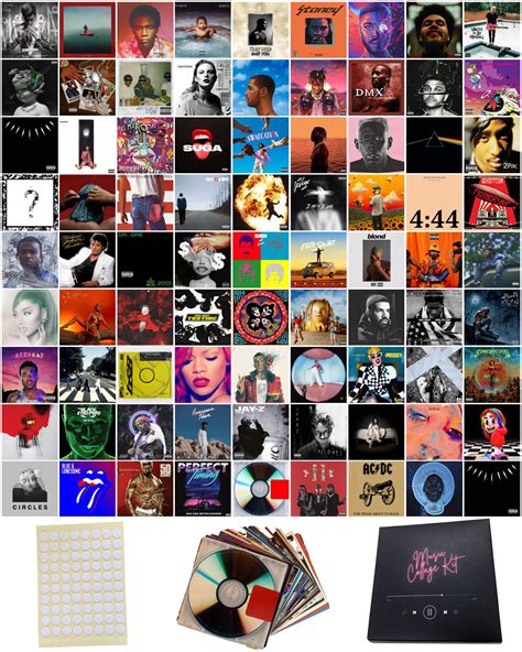 80 Pcs Print Album Covers Unique Square Printed Photos 4x4 Inch Album Cover Posters Collage