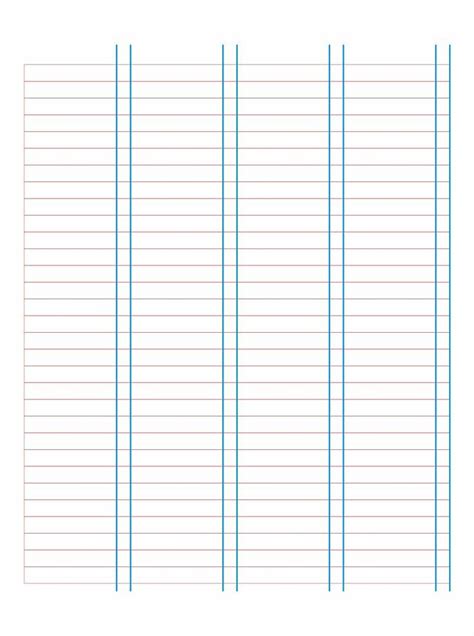 Printable Column Template 5 Columns Printablee Paper Template Free