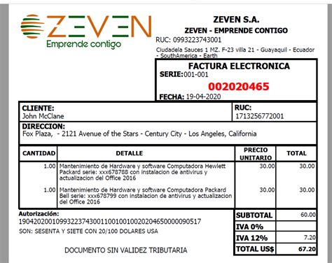 Emitir Una Factura De Servicio Zeven S A