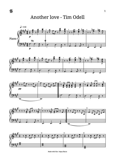 Tom Odell Another Love Piano Sheet Music Rectangle Circle
