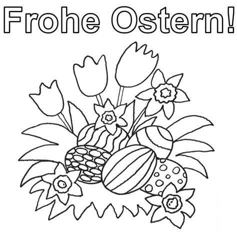 Osterhasen vorlage zum basteln freebie wielkanoc. Ausmalbild Ostern: Ostereier zwischen Frühlingsblumen ...