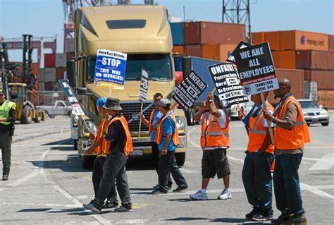 Truck Drivers Strike At Port Of Los Angeles Long Beach Continues For