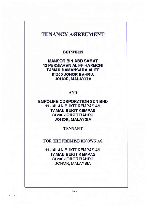 This document preview is formatted to fit your mobile device. 11+ Commercial Tenancy Agreement Examples - PDF, Word ...