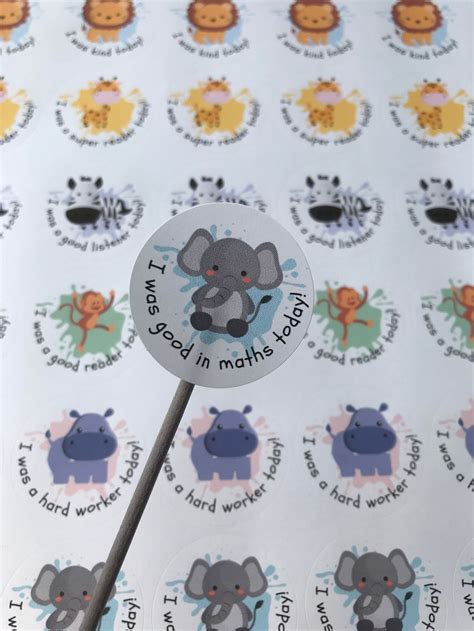 Personalised Teacher Animal Stickers Personalised Teacher Etsy