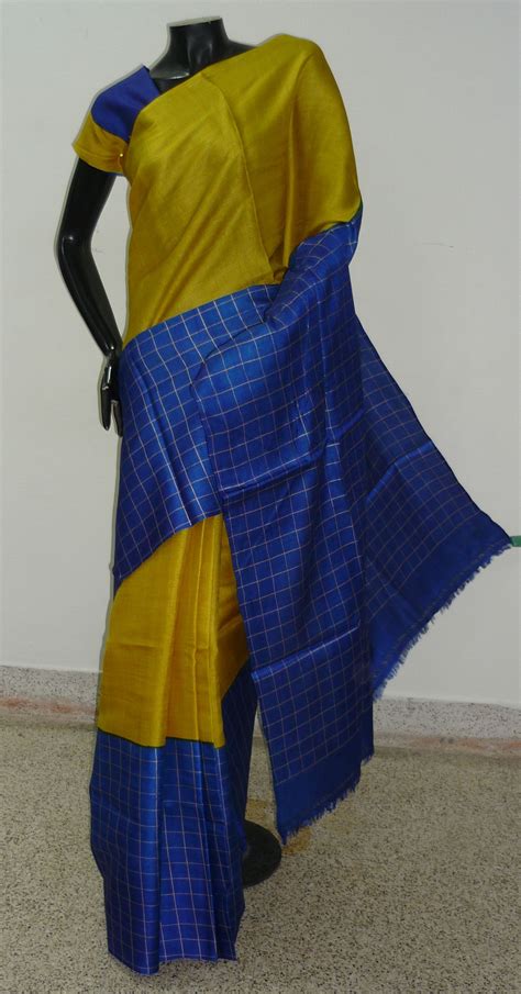 simple yet elegant pure hand printed tussar silk saree from mayuri chennai price on request